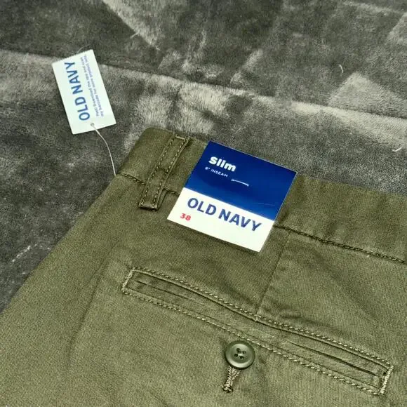 Old Navy Slim Built-In Flex Rotation Chino Shorts Men’s 38 Olive Green 8" Inseam - Picture 4 of 6